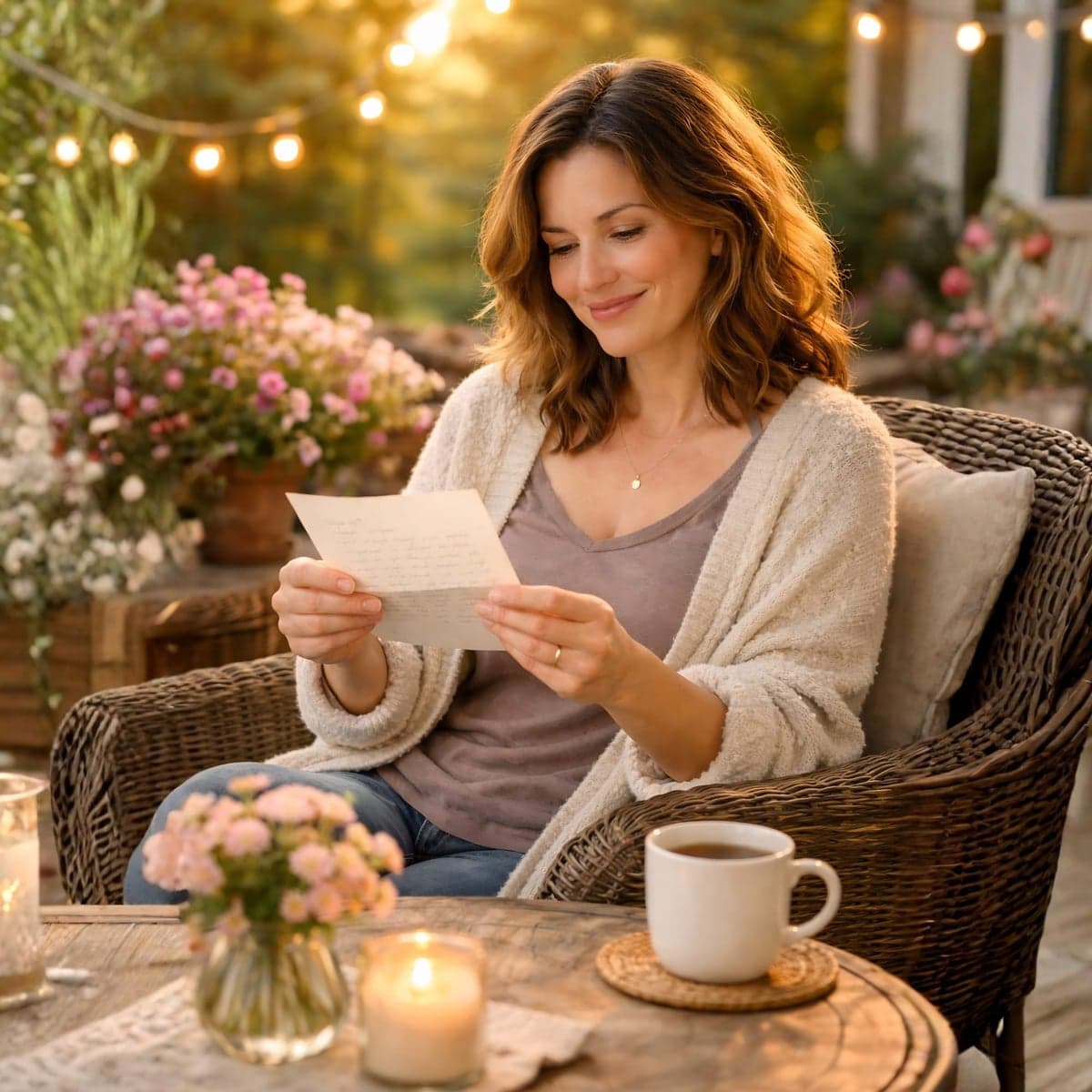 Woman reading a letter